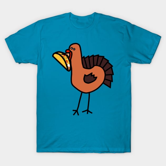 Thanksgiving Turkey with Taco T-Shirt by ellenhenryart